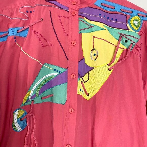 VINTAGE Marc D'Alcy Balloon Sleeve Blouse - Picture 5 of 9